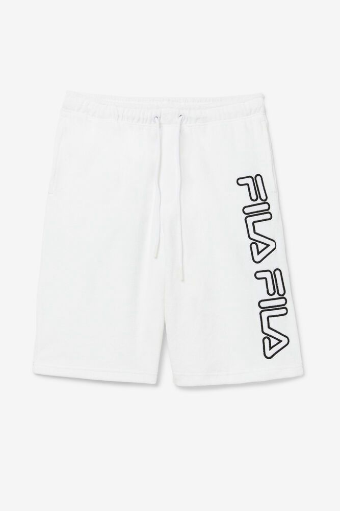 Fila Theo White Shorts Mens - NZ 54267-FMZG